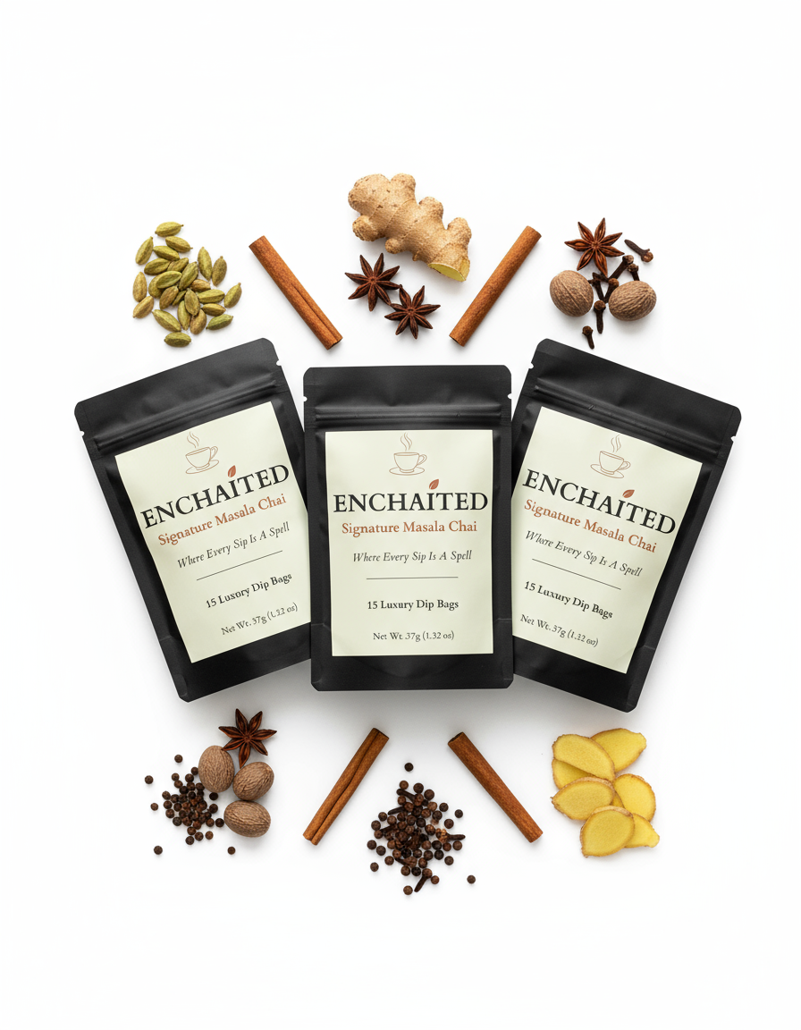 Flat Lay - Three Pouches with Spices