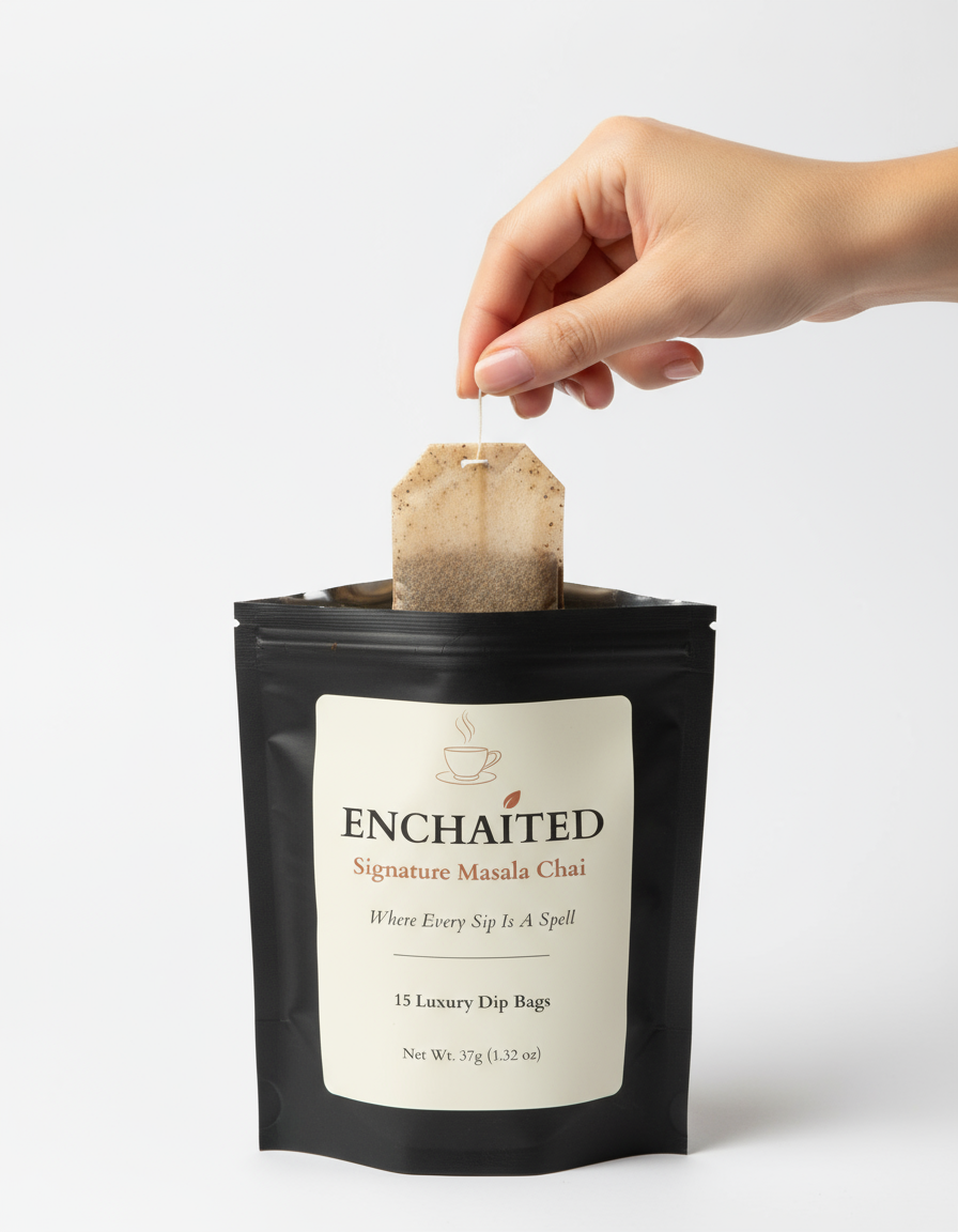 Hand Removing Brown Tea Bag