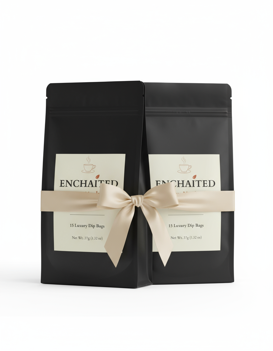 Two Pouches Tied Together with Ribbon